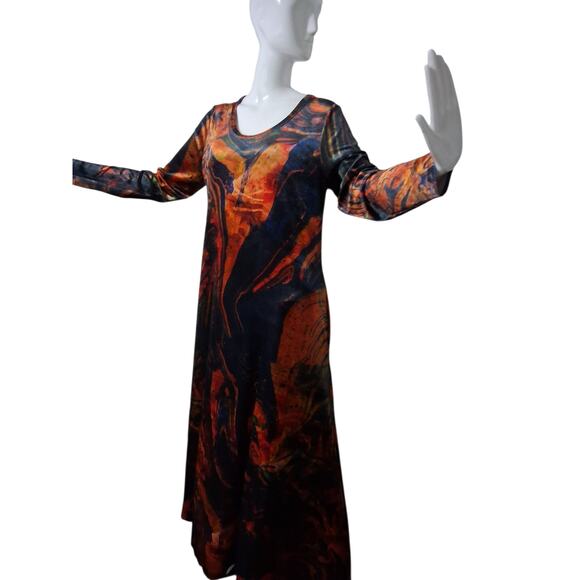 Soft Surroundings Whimsigoth Velvet Womens Large Santiago Art to Wear Maxi Dress - Picture 4 of 12